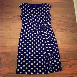 Navy polka dot dress